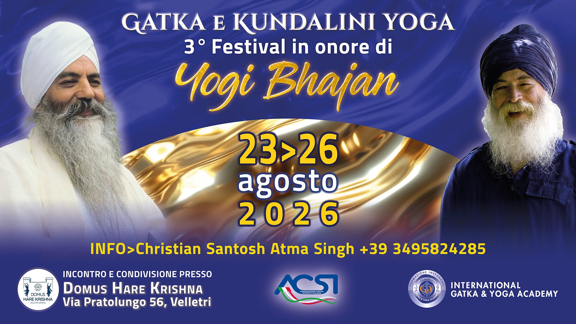 Banner 3° Festival in onore di Yogi Bhajan